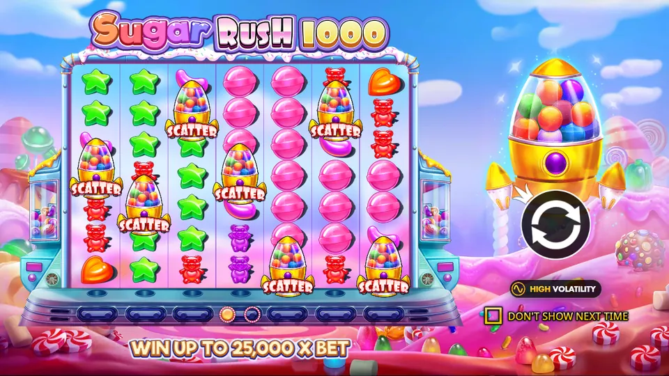 Startskærmen i Sugar Rush 1000