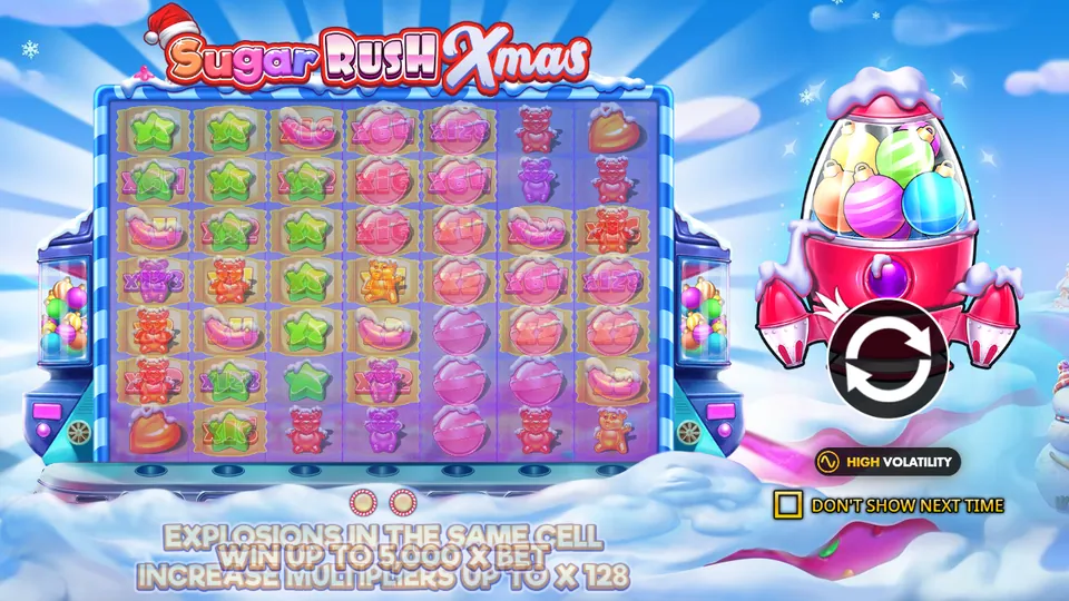 Startskærmen i Sugar Rush Xmas