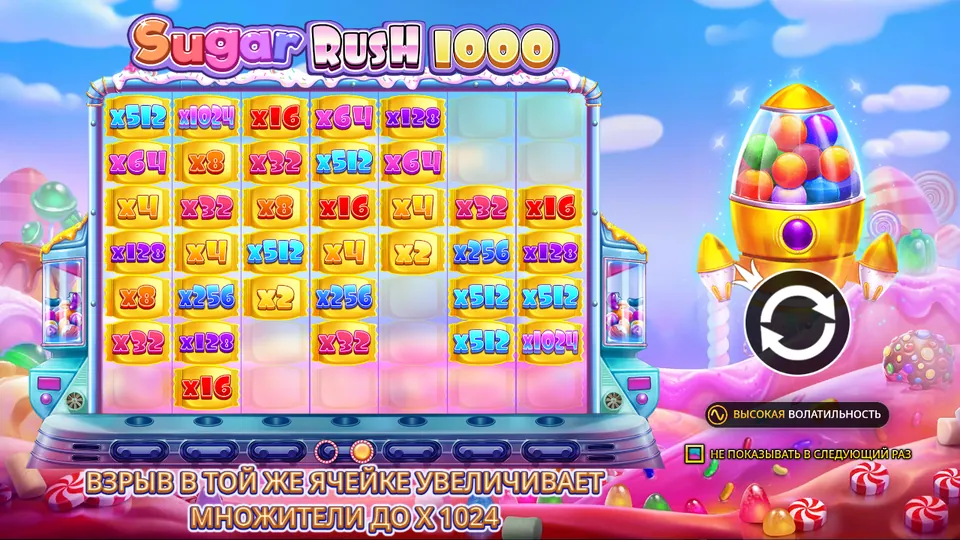 Sugar Rush 1000 стартовый экран