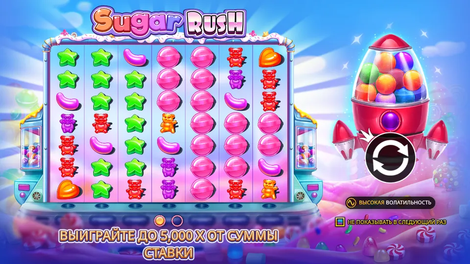 Sugar Rush стартовый экран с множителями клеток